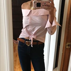 Romeo&Juliet Couture Pink Off the Shoulder Blouse